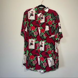 Mens Junction West Joker Girl Hawaiian Mulicolor Shirt - Fast Free Shipping.